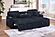 F8574 Fabric 2-Piece Convertible Sectional Sofa Set w/Usb Ports & 2 Accent Pillows Black by Poundex
