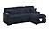 F8574 Fabric 2-Piece Convertible Sectional Sofa Set w/Usb Ports & 2 Accent Pillows Black by Poundex