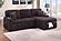 F8575 Fabric 2-Piece Convertible Sectional Sofa Set w/Usb Ports & 2 Accent Pillows Coffee by Poundex