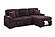 F8575 Fabric 2-Piece Convertible Sectional Sofa Set w/Usb Ports & 2 Accent Pillows Coffee by Poundex