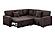 F8576 Fabric 3-Piece Convertible Sectional Sofa Set w/2 Accent Pillows Chocolate by Poundex
