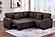 F8576 Fabric 3-Piece Convertible Sectional Sofa Set w/2 Accent Pillows Chocolate by Poundex