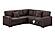 F8576 Fabric 3-Piece Convertible Sectional Sofa Set w/2 Accent Pillows Chocolate by Poundex