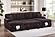 F8583 Fabric 3-Piece Convertible Sectional Sofa Set w/2 Accent Pillows Coffee by Poundex