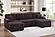 F8583 Fabric 3-Piece Convertible Sectional Sofa Set w/2 Accent Pillows Coffee by Poundex