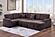 F8584 Fabric 4-Piece Convertible Sectional Sofa Set w/2 Accent Pillows Chocolate by Poundex