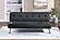 F8588 Polyfiber Convertible Sofa w/Usb Port Black by Poundex