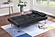 F8589 Faux Leather Convertible Sofa w/Fold-Down Table Black by Poundex