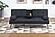 F8595 Polyfiber Convertible Sofa w/Fold-Down Table Black by Poundex