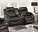 F86402 Gel Leatherette Power Reclining Loveseat Brown by Poundex