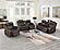 F86403 Gel Leatherette Power Reclining Sofa Brown by Poundex