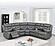 F86611 Gel Leatherette 3-Piece Sectional Sofa Set Gray by Poundex