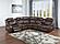 F86632 Gel Leatherette Power Motion Sectional Sofa Set Brown by Poundex