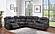 F86633 Gel Leatherette Power Motion Sectional Sofa Set Charcoal by Poundex