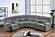 F86634 Fabric Power Motion Sectional Sofa Set Smoke by Poundex
