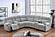 F86635 Fabric Power Motion Sectional Sofa Set Ash by Poundex