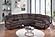 F86636 Fabric Power Motion Sectional Sofa Set Chocolate by Poundex