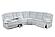 F86637 Fabric Power Sectional Sofa Set Light Gray by Poundex