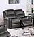 F8782 Leather-Like Fabric Reclining Loveseat Smoke by Poundex