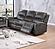 F8783 Leather-Like Fabric Reclining Sofa Smoke by Poundex