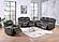 F8783 Leather-Like Fabric Reclining Sofa Smoke by Poundex