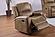 F8784 Leather-Like Fabric Reclining Chair Chestnut by Poundex