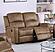F8785 Leather-Like Fabric Reclining Loveseat Chestnut by Poundex