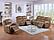 F8785 Leather-Like Fabric Reclining Loveseat Chestnut by Poundex
