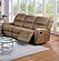 F8786 Leather-Like Fabric Reclining Sofa Chestnut by Poundex