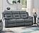 F8796 Velvet Reclining Sofa Dark Gray by Poundex