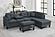 F8886 Linen-Like Fabric 3-Piece Sectional Sofa Set Charcoal by Poundex