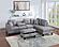 F8887 Linen-Like Fabric 3-Piece Sectional Sofa Set Taupe Gray by Poundex