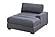 F8996 Fabric Right Arm Facing Chaise Gray by Poundex