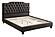 F9331F Faux Leather Upholstered Full Bed Black/Espresso by Poundex
