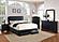 F9334F Faux Leather Upholstered Full Bed Black by Poundex