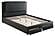F9334F Faux Leather Upholstered Full Bed Black by Poundex