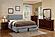 F9365Q Fabric Upholstered Queen Bed Light Gray/Black by Poundex