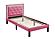 F9375T Faux Leather Upholstered Twin Bed Pink Pink/Espresso by Poundex