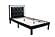 F9376T Faux Leather Upholstered Twin Bed Black/Espresso by Poundex