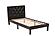 F9415T Faux Leather Upholstered Twin Bed Black/Espresso by Poundex