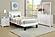 F9416T Faux Leather Upholstered Twin Bed White/Espresso by Poundex