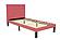 F9417T Faux Leather Upholstered Twin Bed Pink/Espresso by Poundex