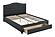 F9527Q Fabric Upholstered Queen Bed w/Drawer Charcoal/Black by Poundex