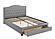 F9528Q Fabric Upholstered Queen Bed w/Drawer Light Gray/Black by Poundex