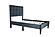 F9634T Fabric Upholstered Twin Bed Charcoal by Poundex
