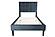 F9634T Fabric Upholstered Twin Bed Charcoal by Poundex