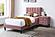 F9639T Fabric Upholstered Twin Bed Pink by Poundex