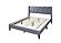 F9648F Velvet Upholstered Full Bed Gray by Poundex