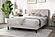 F9649Q Velvet Upholstered Queen Bed Light Pink by Poundex