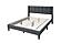 F9650F Fabric Upholstered Full Bed Charcoal by Poundex